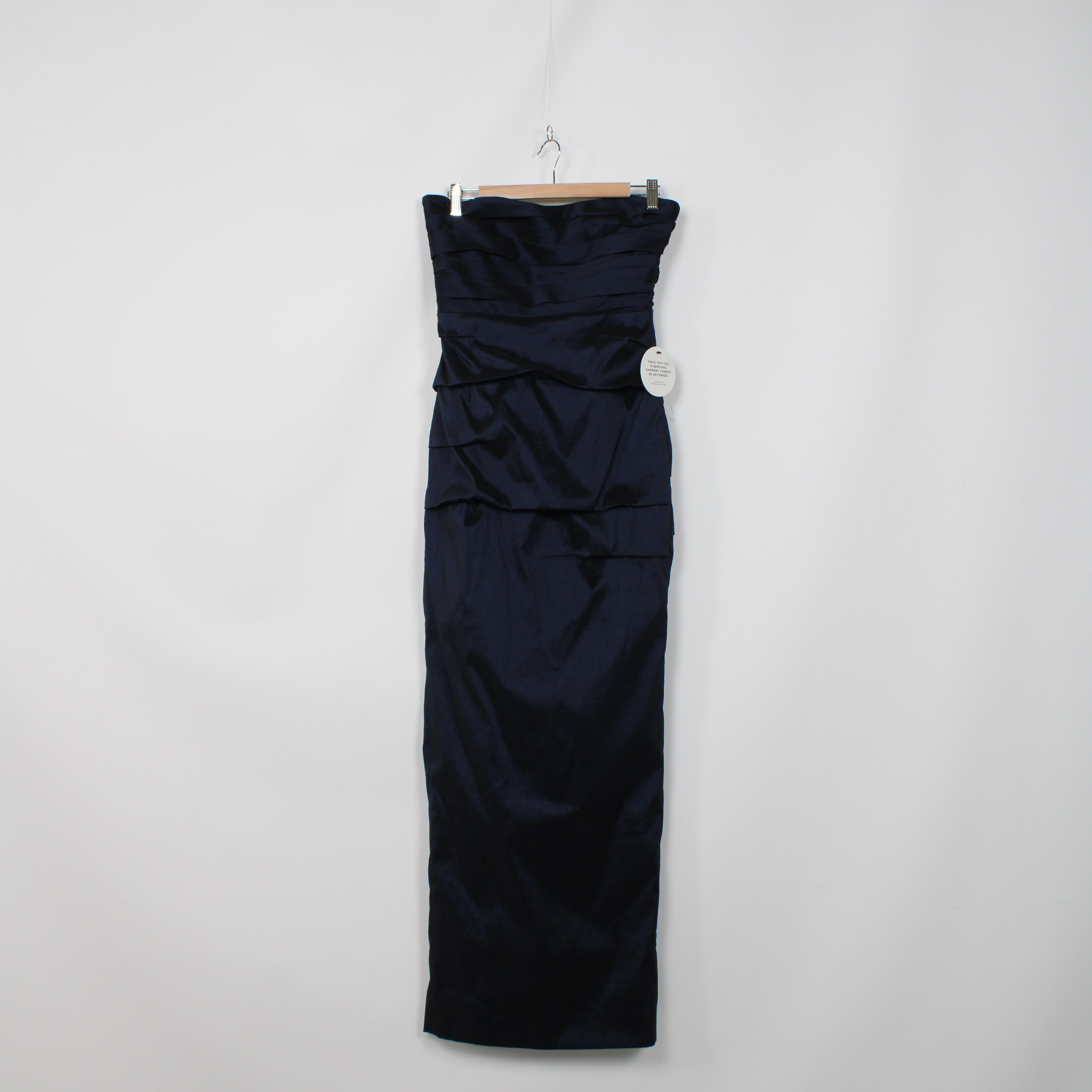 slim fit dress slacks Strapless Velvet Column Dress 10 / Dark Teal main image 1
