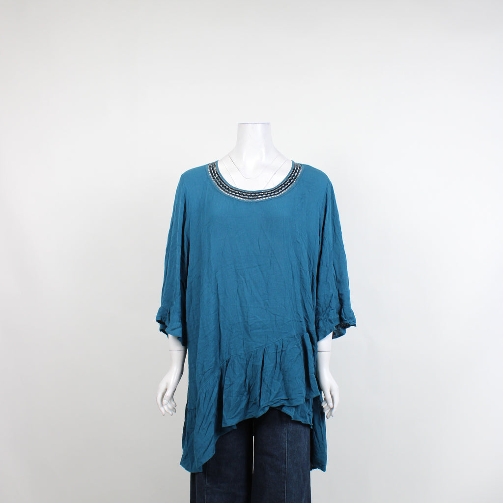 Autograph Teal Ruffle Tunic BNWT – Vinnies Finds