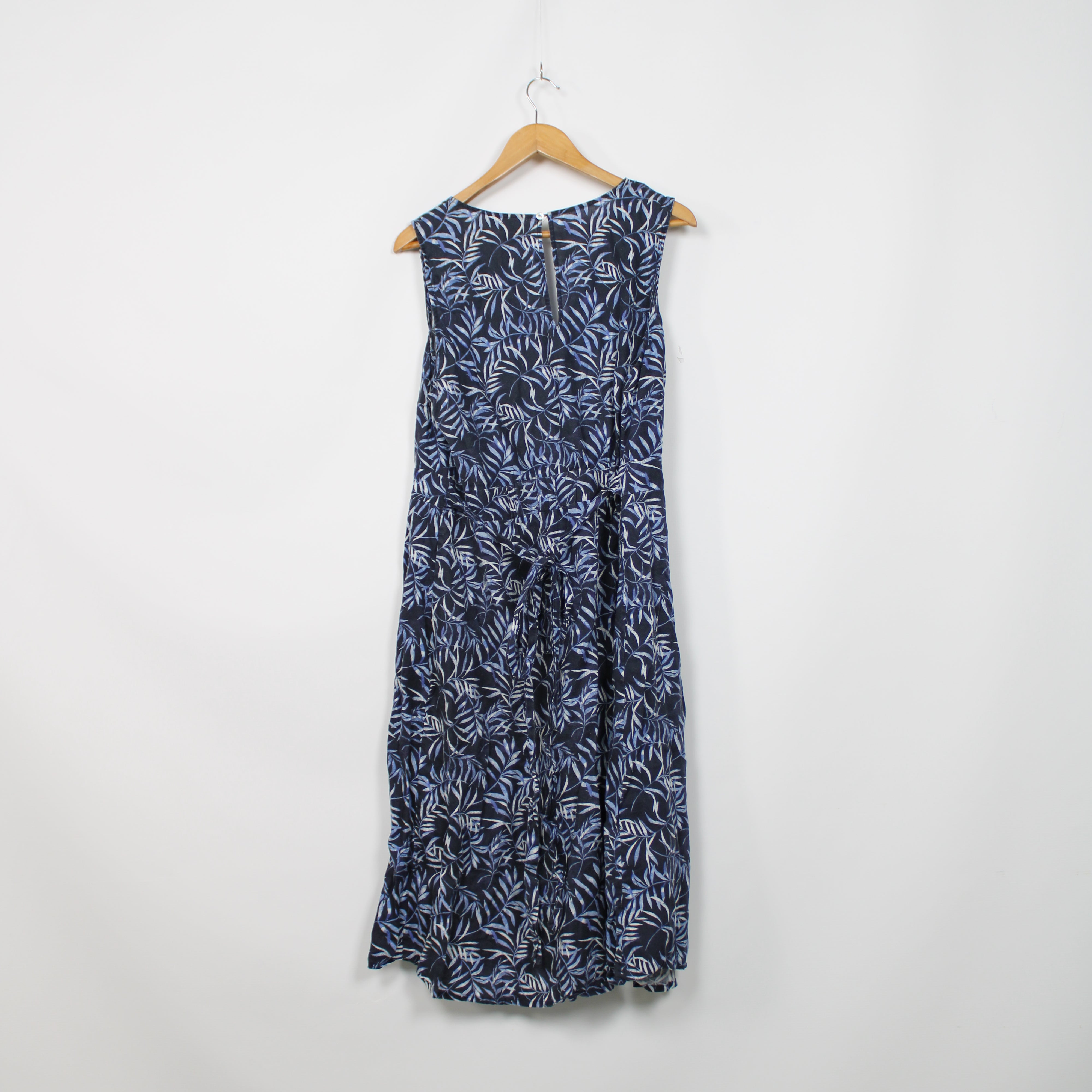 knee length dresses for ladies SARASTUS Women's Long Blue Linen Dress