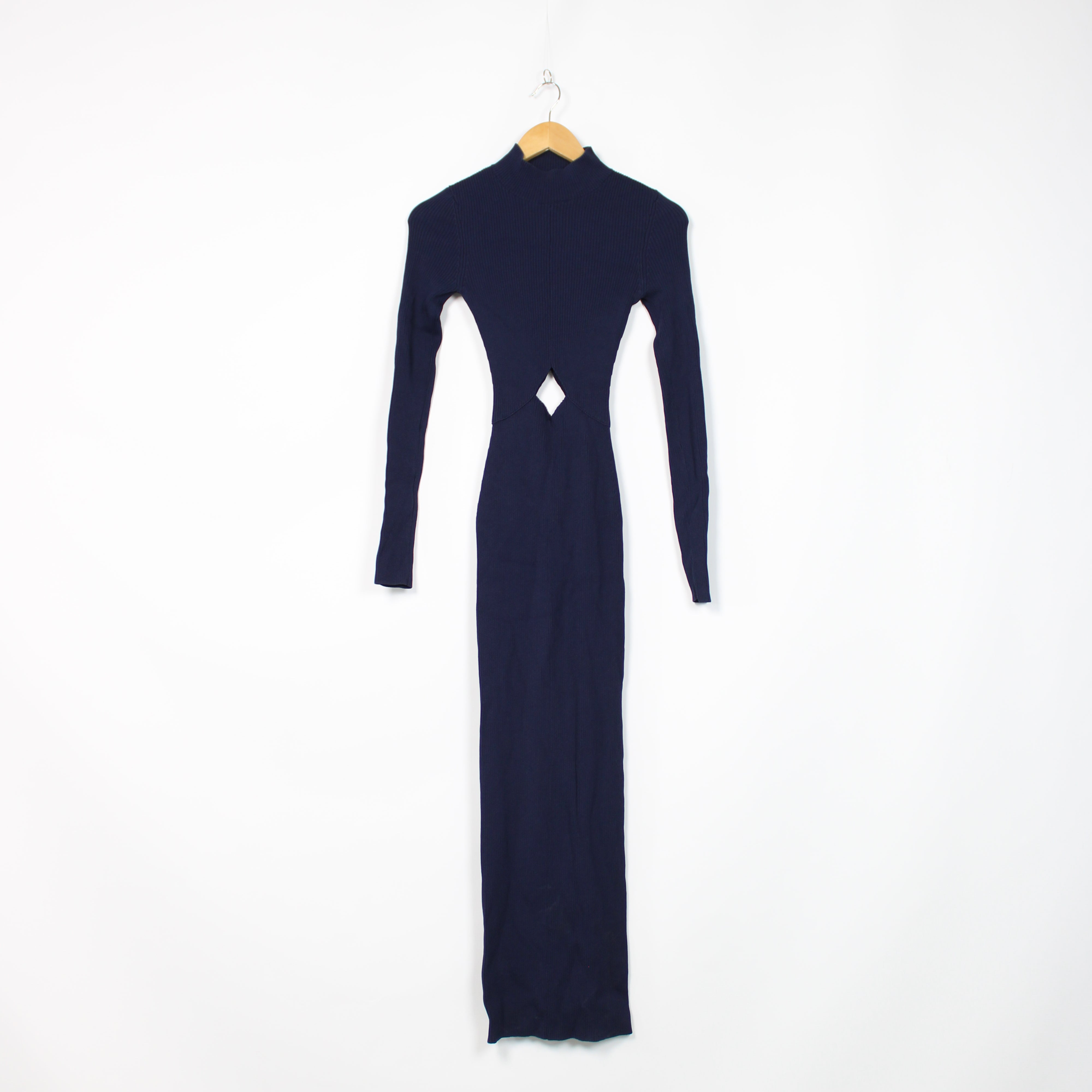 knee length dresses for ladies Riviera long-sleeve Midi Dress Black – Borrowed Style main image 1