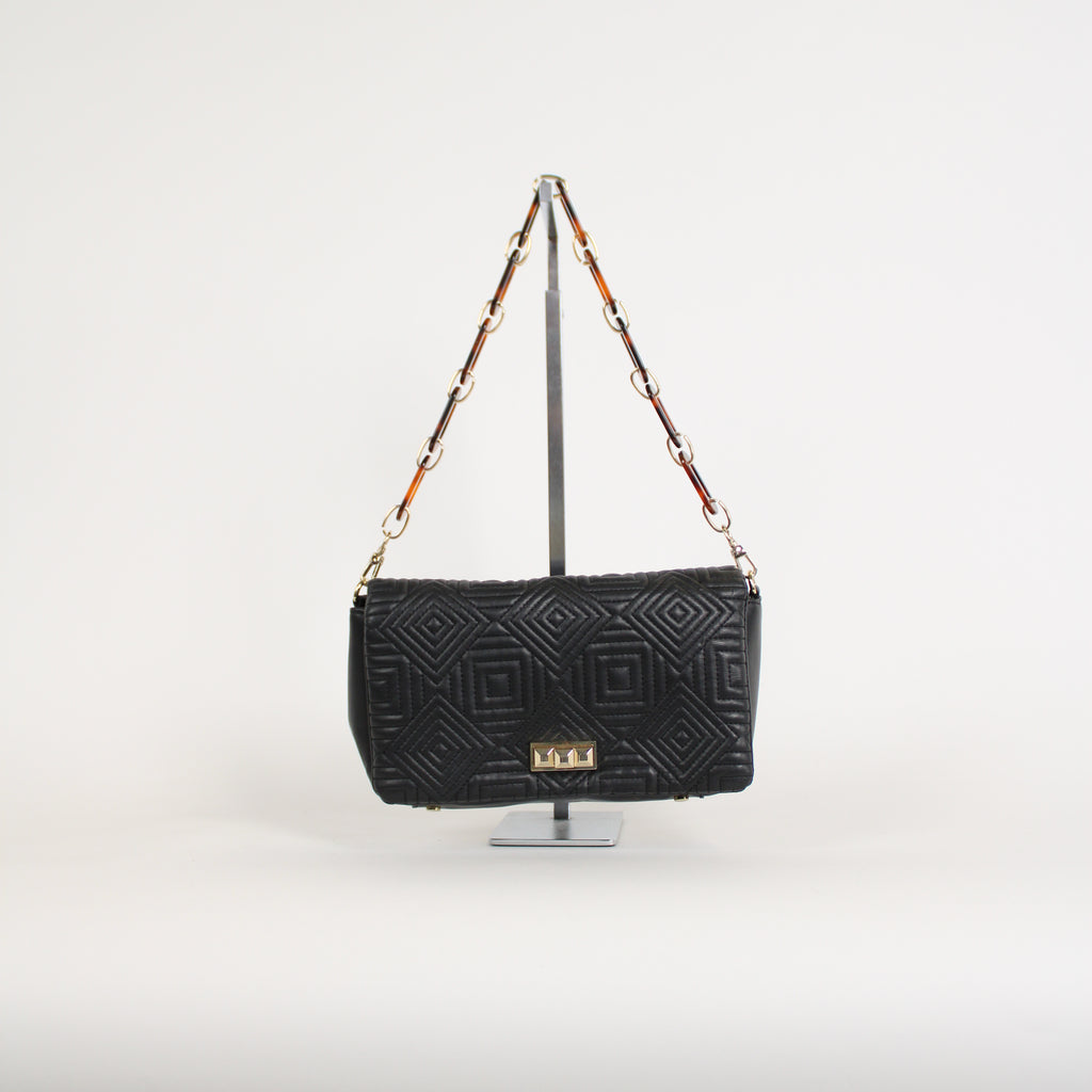 Zara Black Geometric Debossed Handbag – Vinnies Finds